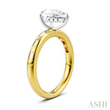 1/4 Ctw Pear Shape Baguette and Round Cut Diamond Semi-Mount Engagement Ring in 14K Yellow and White Gold