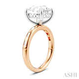 1/3 Ctw Akari Circular Shape, Baguette and Round Cut Diamond Semi Mount Engagement Ring in 14K Rose and White Gold