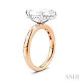 1/4 Ctw Marquise Shape Baguette and Round Cut Diamond Semi-Mount Engagement Ring in 14K Rose and White Gold