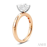 1/4 Ctw Princess Shape Baguette and Round Cut Diamond Semi-Mount Engagement Ring in 14K Rose and White Gold