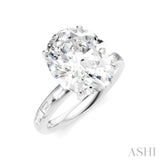1/3 Ctw Oval Shape Baguette and Round Cut Diamond Semi-Mount Engagement Ring in 14K White Gold