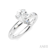 1/4 Ctw Pear Shape Baguette and Round Cut Diamond Semi-Mount Engagement Ring in 14K White Gold