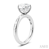 1/4 Ctw Round Shape Baguette and Round Cut Diamond Semi-Mount Engagement Ring in 14K White Gold