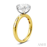 1/3 Ctw Akari Oval Shape Baguette and Round Cut Diamond Semi Mount Engagement Ring in 14K Yellow and White Gold