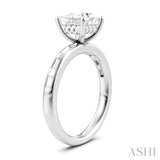 1/4 Ctw Princess Shape Baguette and Round Cut Diamond Semi-Mount Engagement Ring in 14K White Gold