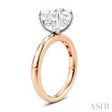 1/4 Ctw Round Shape Baguette and Round Cut Diamond Semi-Mount Engagement Ring in 14K Rose and White Gold