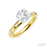 1/4 Ctw Round Shape Baguette and Round Cut Diamond Semi-Mount Engagement Ring in 14K Yellow and White Gold