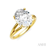 1/10 Ctw Akari Split Shank Oval Shape Round Cut Diamond Semi Mount Engagement Ring in 14K Yellow Gold