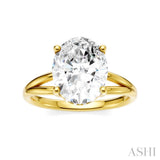 1/10 Ctw Akari Split Shank Oval Shape Round Cut Diamond Semi Mount Engagement Ring in 14K Yellow Gold