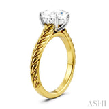 1/20 Ctw Oval Shape Round Cut Diamond Semi-Mount Engagement Ring in 14K Yellow and White Gold