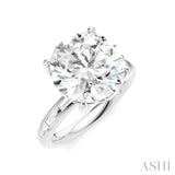 1/3 Ctw Round Shape Baguette and Round Cut Diamond Semi-Mount Engagement Ring in 14K White Gold
