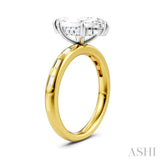 1/4 Ctw Marquise Shape Baguette and Round Cut Diamond Semi-Mount Engagement Ring in 14K Yellow and White Gold