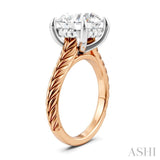 1/10 Ctw Circular Shape Round Cut Diamond Akari Wheat Shank Semi-Mount Engagement Ring in 14K Rose and White Gold