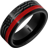 Old Glory - Enamel Inlay Black Diamond Ceramic™ Ring