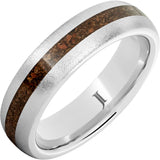 Serinium® Ring with Therapod Dinosaur Fossil Bone Inlay and Stone Finish