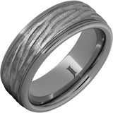 Rugged Tungsten™ Ring with Hard Carved Bark Finish