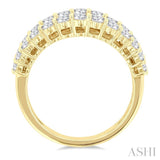 2 3/8 Ctw Baguette and Round Cut Diamond Fashion Band in 14K Yellow Gold