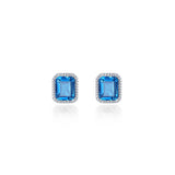 December Birthstone Solitaire Stud Earrings