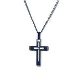Hollow Center Cross with Diamond Accent