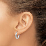 10k White Gold Hoop Earrings - 3mm
