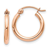10k Rose Gold Hoop Earrings - 2mm