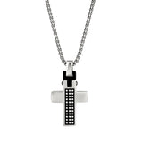 Stainless Steel Small Cross with Checkerboard Center – 18
