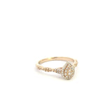 14k Yellow Gold Diamond Cluster Ring