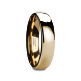 Domed Gold-Plated Tungsten Carbide Ring