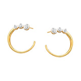 10k Yellow Gold Front-To-Back Diamond Hoops