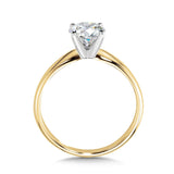 14k Yellow Gold Lab Grown Round Diamond Ring