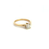 14k Yellow Gold Round Diamond Ring