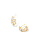 Kendra Scott White Crystal Cailin Huggies