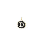 Gold Finish "D" Charm with Black Enamel Background