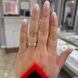 14k Yellow Gold Diamond Stretchable Band