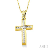 Channel Set Cross Diamond Pendant