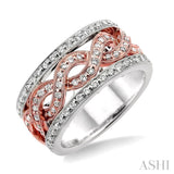 1 Ctw Diamond Fashion Ring in 14K White and Rose Gold