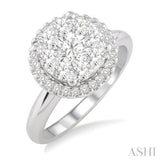 1 Ctw Lovebright Round Cut Diamond Engagement Ring in 14K White Gold