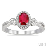 Oval Shape Gemstone & Diamond Ring