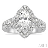 Marquise Shape Semi-Mount Diamond Engagement Ring