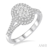 Oval Shape Lovebright Diamond Engagement Ring