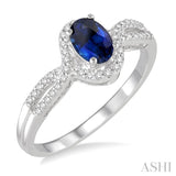 Oval Shape Gemstone & Diamond Ring