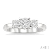 1/3 Ctw Lovebright Round Cut Diamond Ring in 14K White Gold
