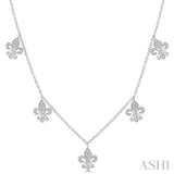 Fleur De Lis Diamond Station Necklace