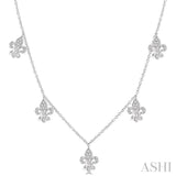 Fleur De Lis Diamond Station Necklace