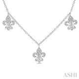 Fleur De Lis Diamond Station Necklace