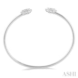 Stackable Oval Shape Lovebright Essential Diamond Open Cuff Bangle