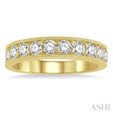 1 Ctw Round Cut Diamond Wedding Band in 14K Yellow Gold