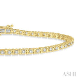 1 Ctw Round Cut Diamond Tennis Tulip Bracelet in 14K Yellow Gold