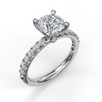 14k White Gold Semi Mount Diamond Ring