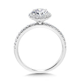 14k White Gold Lab Grown Round Diamond Halo Ring